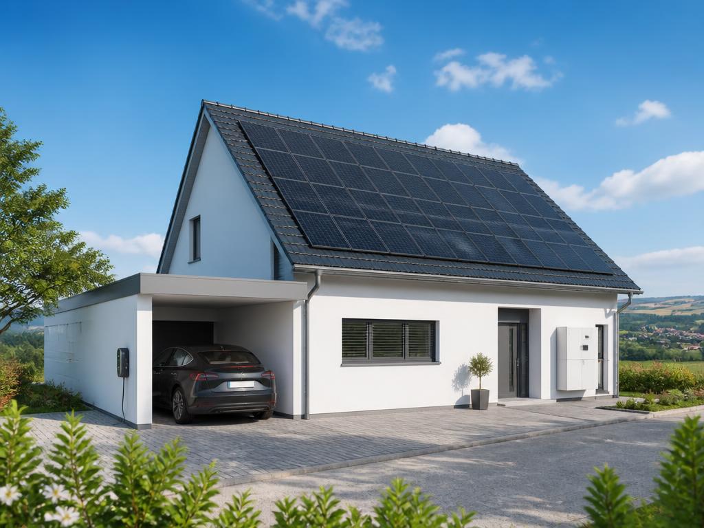 Wohnhaus mit Photovoltaik, Wallbox und Elektroinstallation aus einer Hand