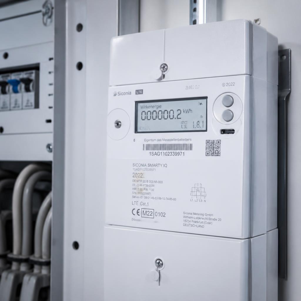 Digitaler Stromzähler im Hausanschlussraum